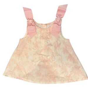 Heirlooms Cottage Bow Dress Baby Sz 3-6 Months Girly Pink Victorian Style Floral